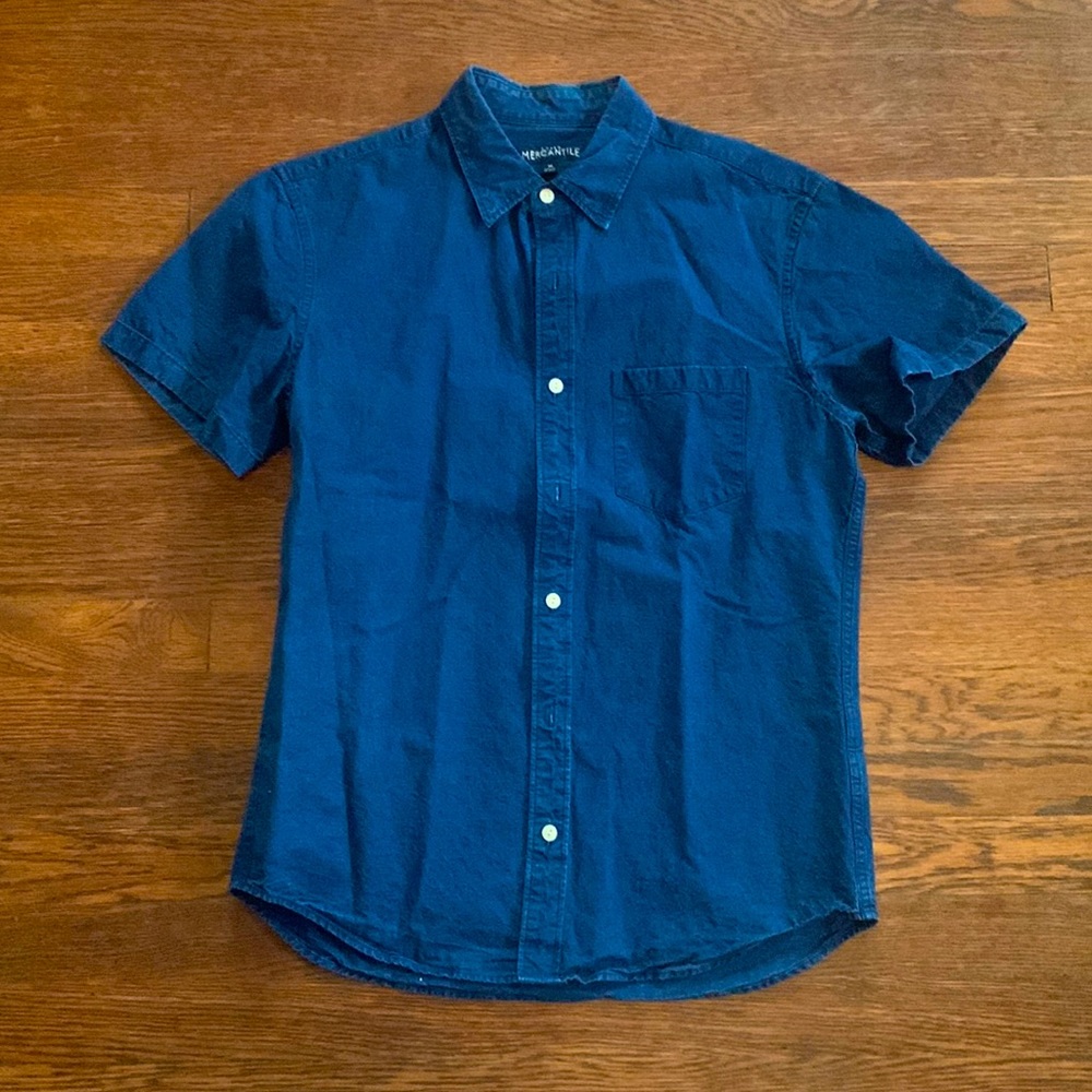 J. Crew short sleeve button up in indigo chambray